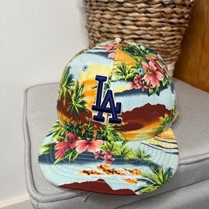 LA Dodgers hat tropical floral print